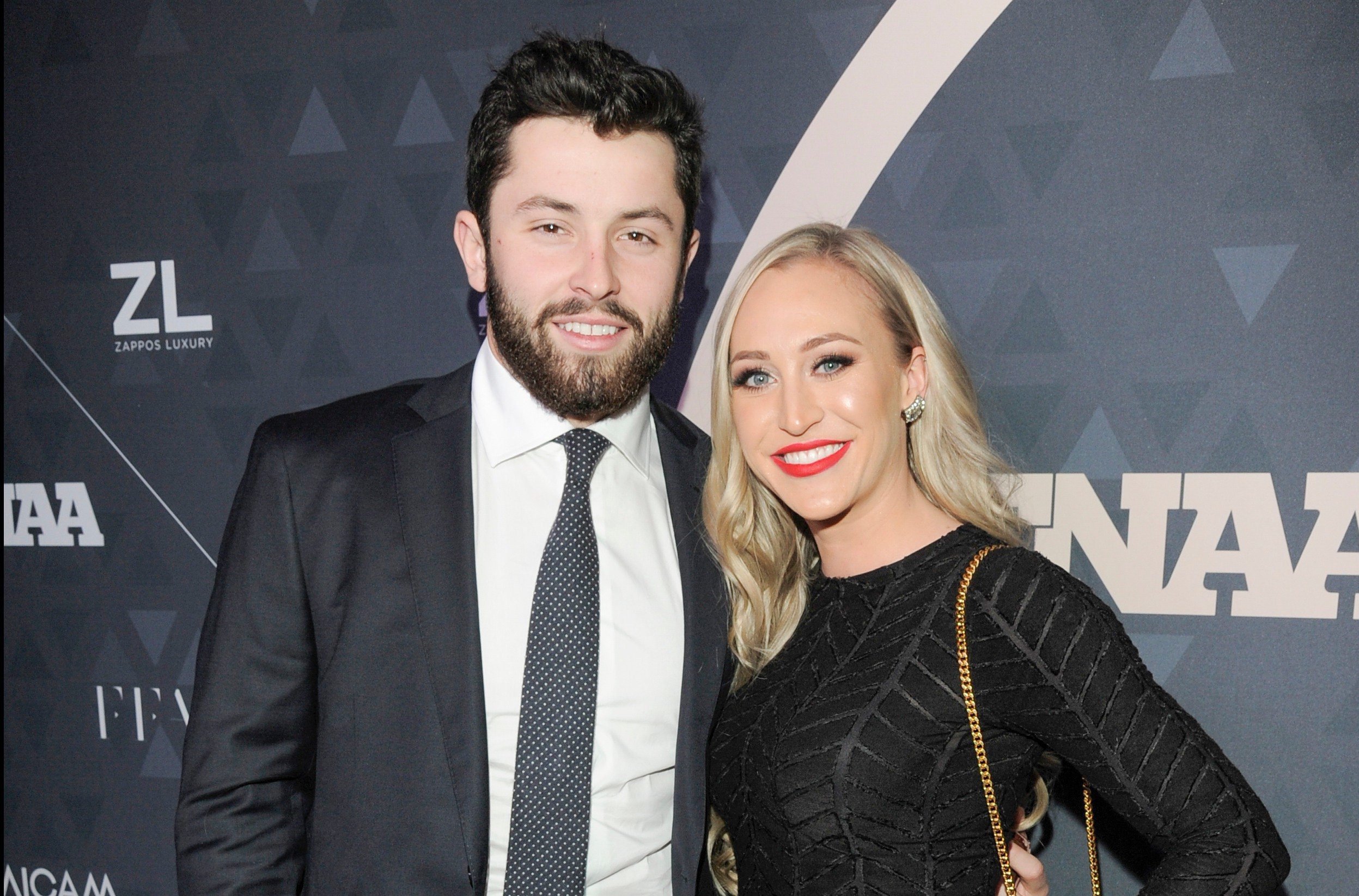 Browns Quarterback Baker Mayfield pictured with wife Emily Wilkinson