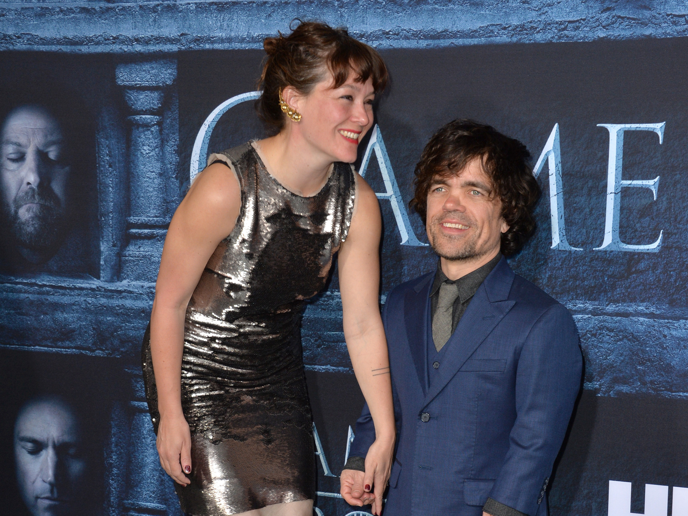LOS ANGELES, CA. April 10, 2016: Actor Peter Dinklage & wife actress Erica Schmidt at the season 6 premiere of Game of Thrones at the TCL Chinese Theatre, Hollywood.
