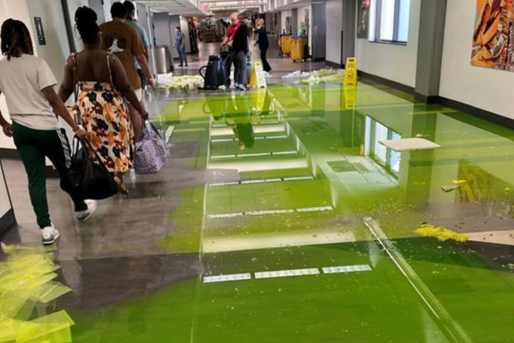 miami-airport-floods-after-mysterious-lime-green-liquid-drips-from-ceilings