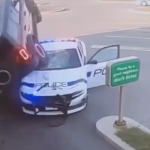 man-drives-car-onto-police-vehicle-in-fast-food-drive-thru-in-wild-video