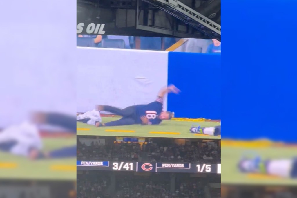 wwe-star-seth-rollins-thrown-over-barricade-onto-field-during-colts-bears-game-in-wild-video