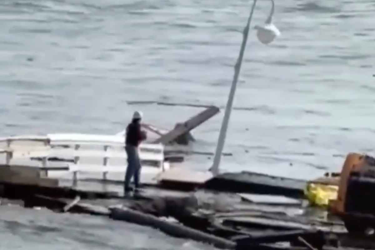 Santa Cruz Pier Collapses, Sends 3 People Into the Ocean in Wild Video